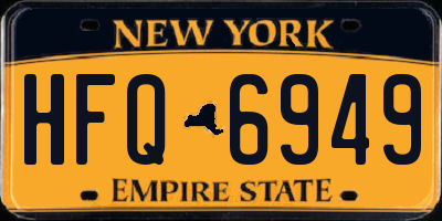 NY license plate HFQ6949