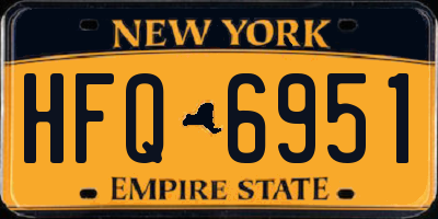 NY license plate HFQ6951