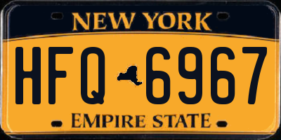 NY license plate HFQ6967
