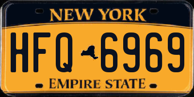 NY license plate HFQ6969