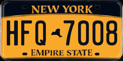 NY license plate HFQ7008