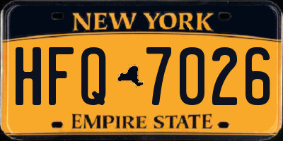 NY license plate HFQ7026