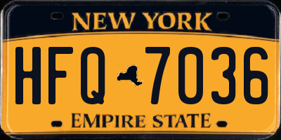 NY license plate HFQ7036