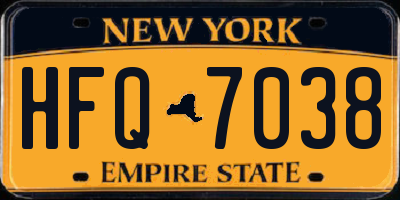 NY license plate HFQ7038