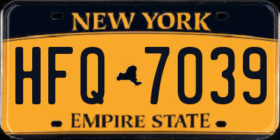 NY license plate HFQ7039