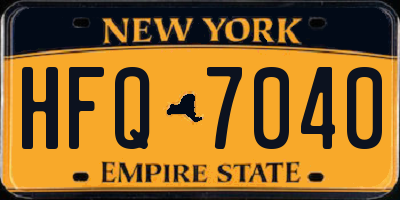 NY license plate HFQ7040