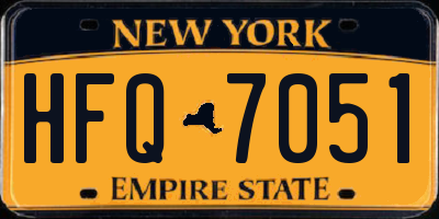 NY license plate HFQ7051