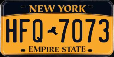 NY license plate HFQ7073