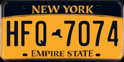 NY license plate HFQ7074