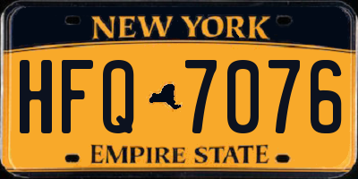 NY license plate HFQ7076