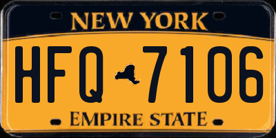 NY license plate HFQ7106