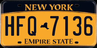 NY license plate HFQ7136