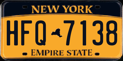 NY license plate HFQ7138