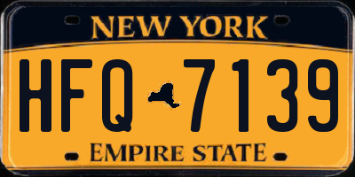 NY license plate HFQ7139