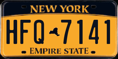 NY license plate HFQ7141