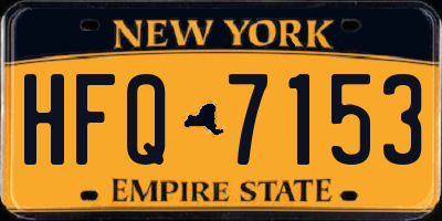 NY license plate HFQ7153