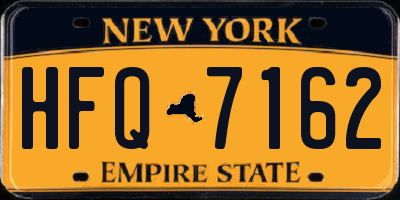 NY license plate HFQ7162