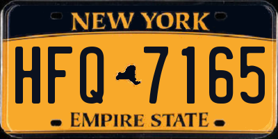 NY license plate HFQ7165