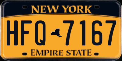 NY license plate HFQ7167