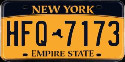 NY license plate HFQ7173