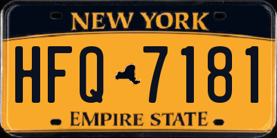 NY license plate HFQ7181