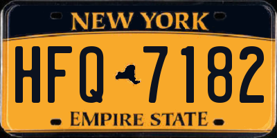 NY license plate HFQ7182