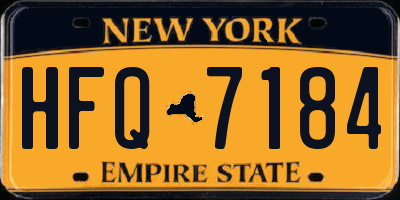 NY license plate HFQ7184