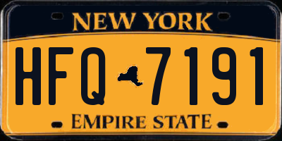 NY license plate HFQ7191