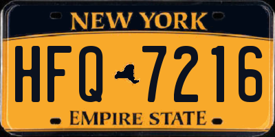 NY license plate HFQ7216