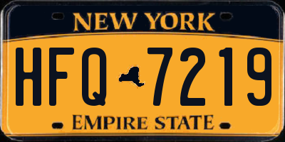 NY license plate HFQ7219