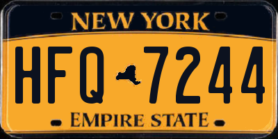 NY license plate HFQ7244
