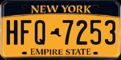 NY license plate HFQ7253