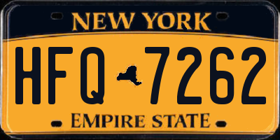 NY license plate HFQ7262