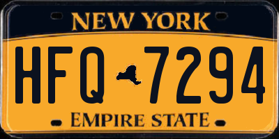 NY license plate HFQ7294