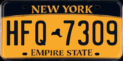 NY license plate HFQ7309