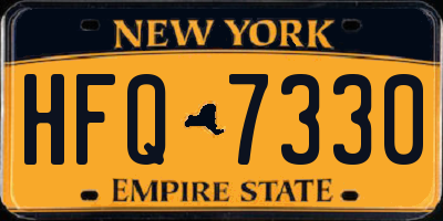 NY license plate HFQ7330