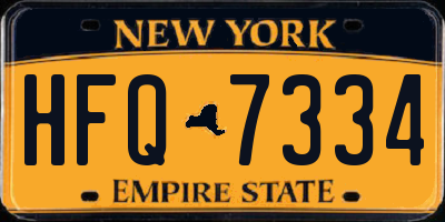 NY license plate HFQ7334