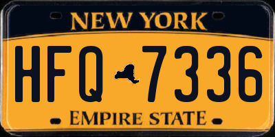 NY license plate HFQ7336