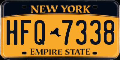 NY license plate HFQ7338