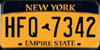 NY license plate HFQ7342