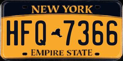 NY license plate HFQ7366