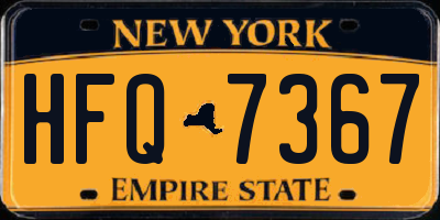 NY license plate HFQ7367