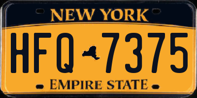 NY license plate HFQ7375