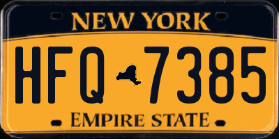 NY license plate HFQ7385
