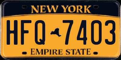 NY license plate HFQ7403