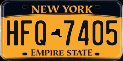 NY license plate HFQ7405