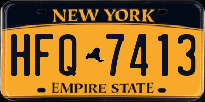 NY license plate HFQ7413