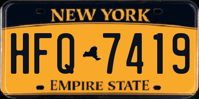 NY license plate HFQ7419
