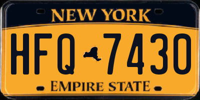 NY license plate HFQ7430