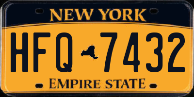 NY license plate HFQ7432